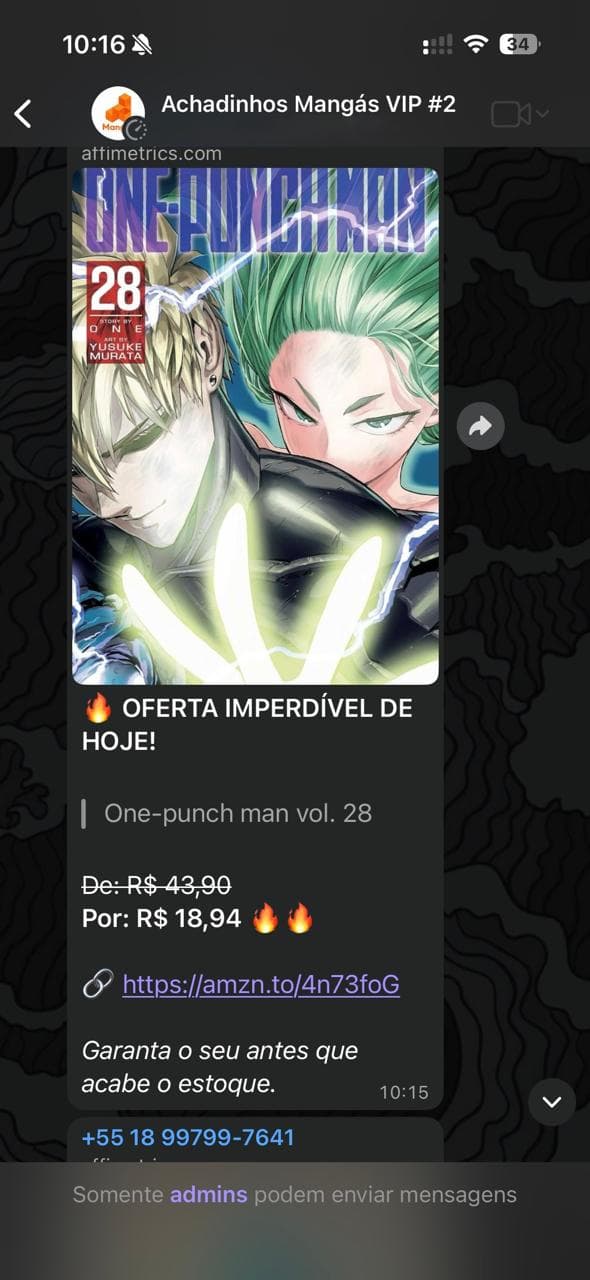 Exemplo de mensagem promocional gerada para WhatsApp